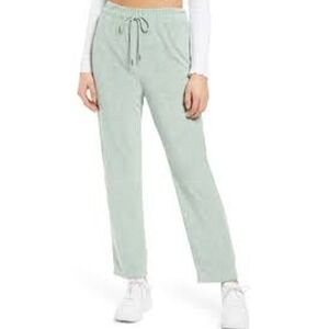 WAYF '98 Terry Cloth Lounge Pants Drawstring Waist Casual Comfy‎ Green Medium